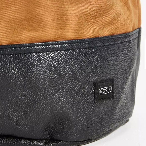 Cinch Bucket Rucksack Backpack Tan and Black - Picture 4 of 9